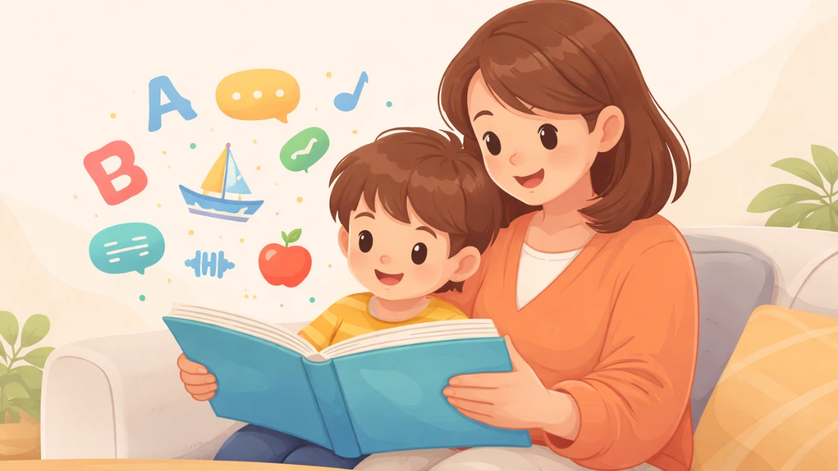 Rodzic i dziecko czytają książkę – kompetencje językowe, świadomość fonologiczna i słownictwo przed pierwszą klasą